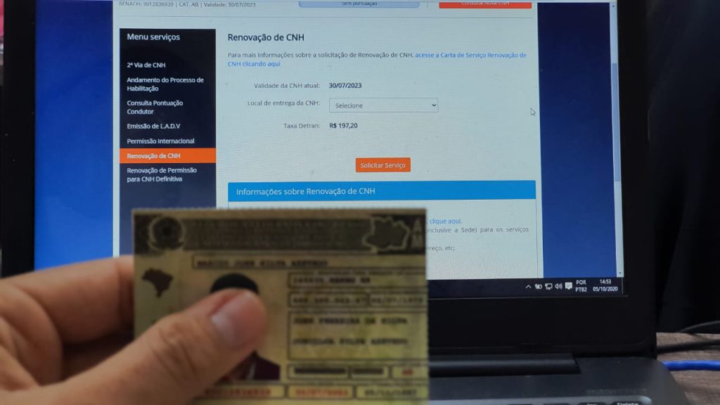 CNH pode ser renovada direto pela internet