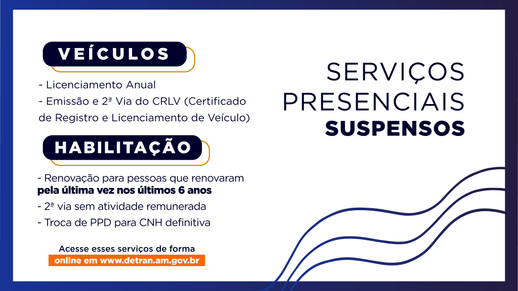 Detran-AM anuncia mudança no atendimento presencial