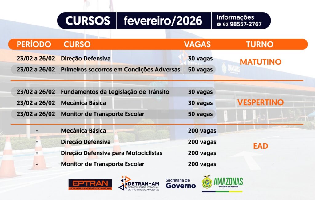 Detran-AM-_Cursos-Eptran-Fevereiro_Creditos-Divulgacao-Detran-AM-1024x652 Cursos gratuitos: Detran-AM oferece mais de 900 vagas em fevereiro